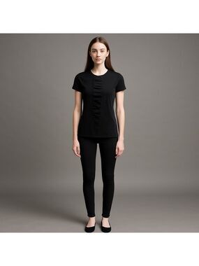 New Recruit Maternity Top Black Short Sleeve Ruched